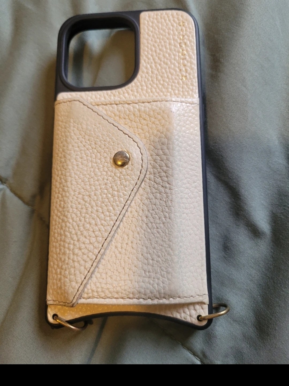 Iphone 15 Promax Leather Wallet Phone Case - Cream - Bandolier